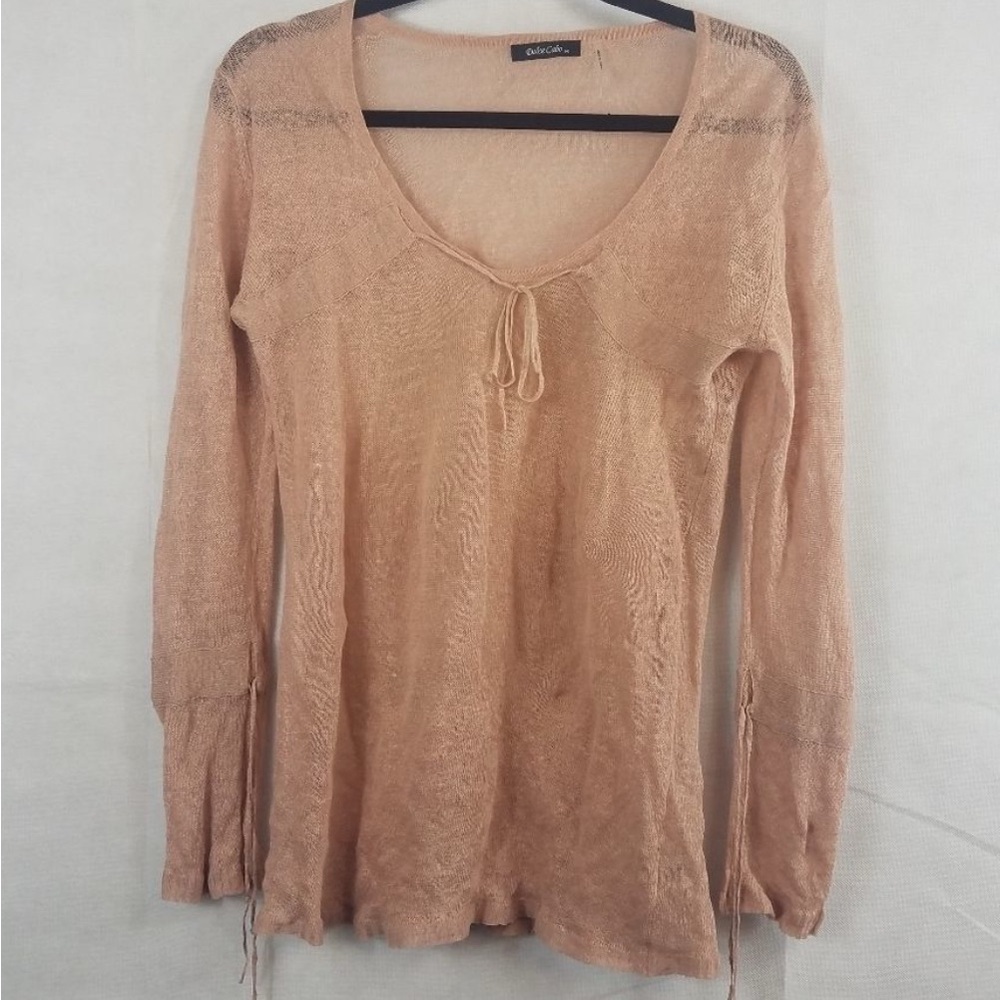 DOLCE CABO Light Beige (Peach/Pink beige) Semi-Sheer Tunic, Medium, NWOT (CB3)